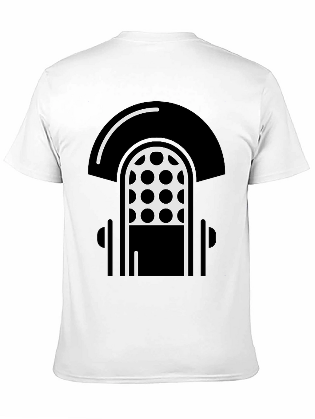 Retro Microphone Graphic T-Shirt - Black