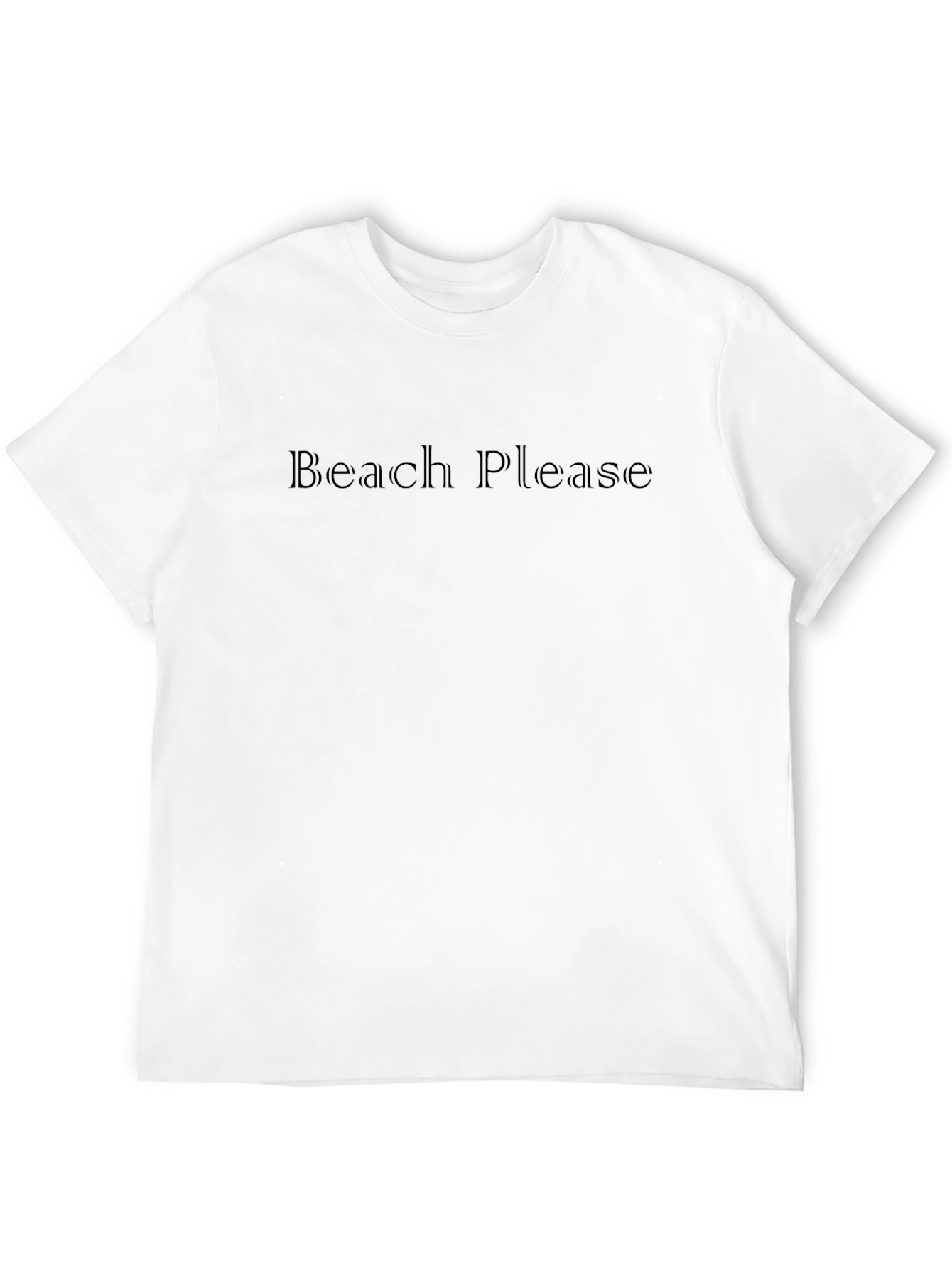 Beach Please Black Crew Neck T-Shirt
