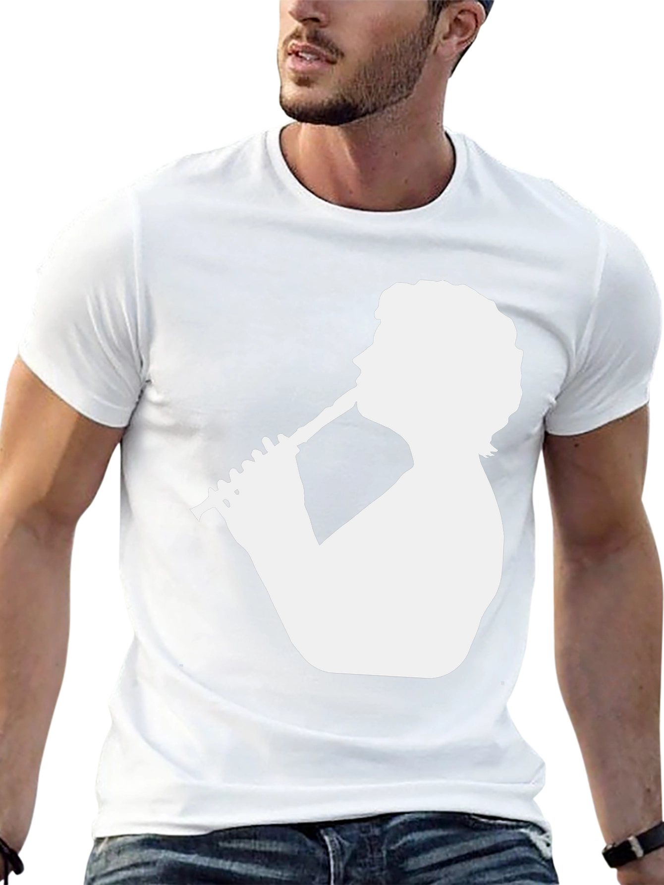 Clarinet Player Graphic Tee - Black Cotton T-Shirt