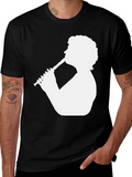 Clarinet Player Graphic Tee - Black Cotton T-Shirt