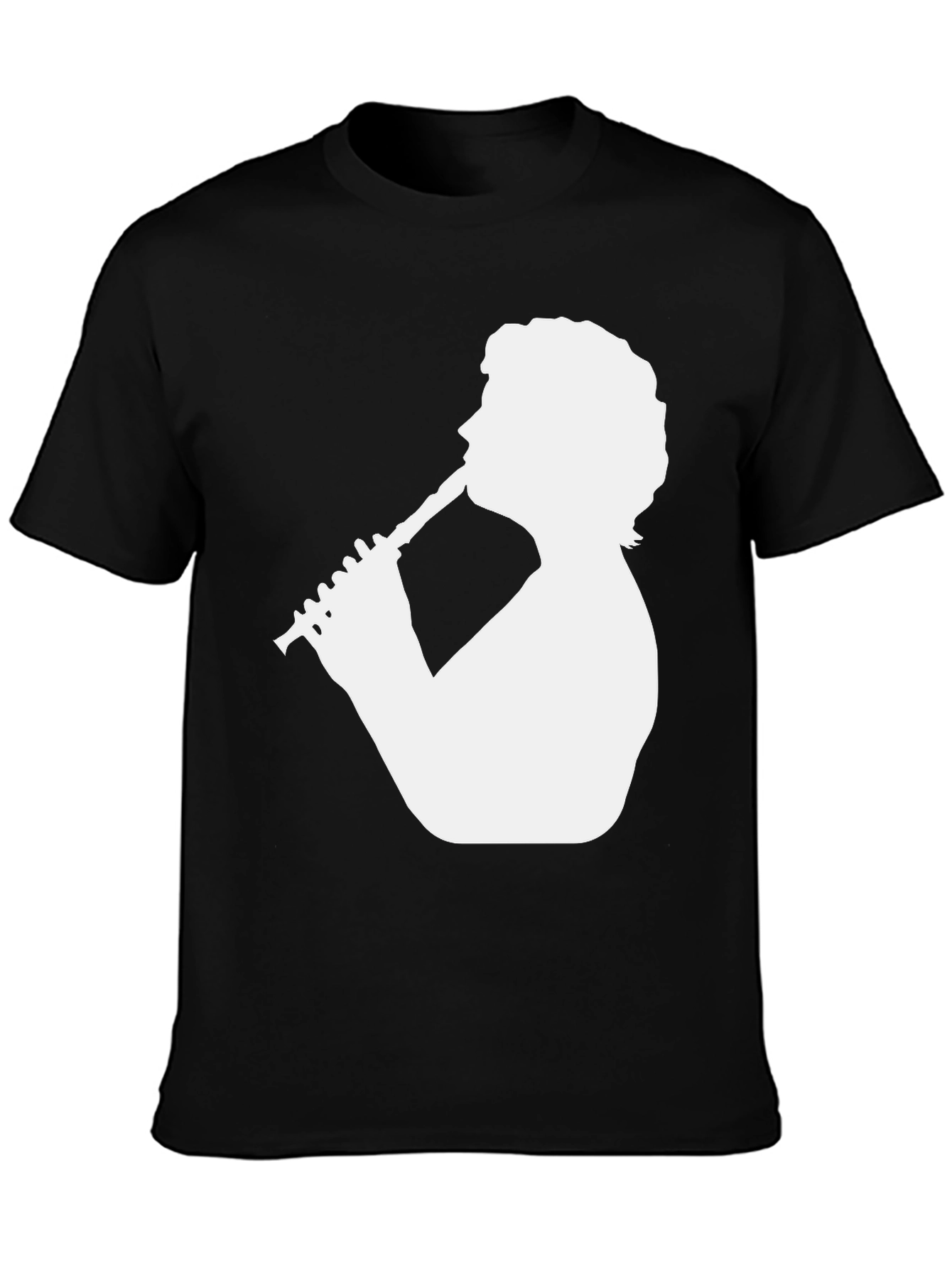 Clarinet Player Graphic Tee - Black Cotton T-Shirt