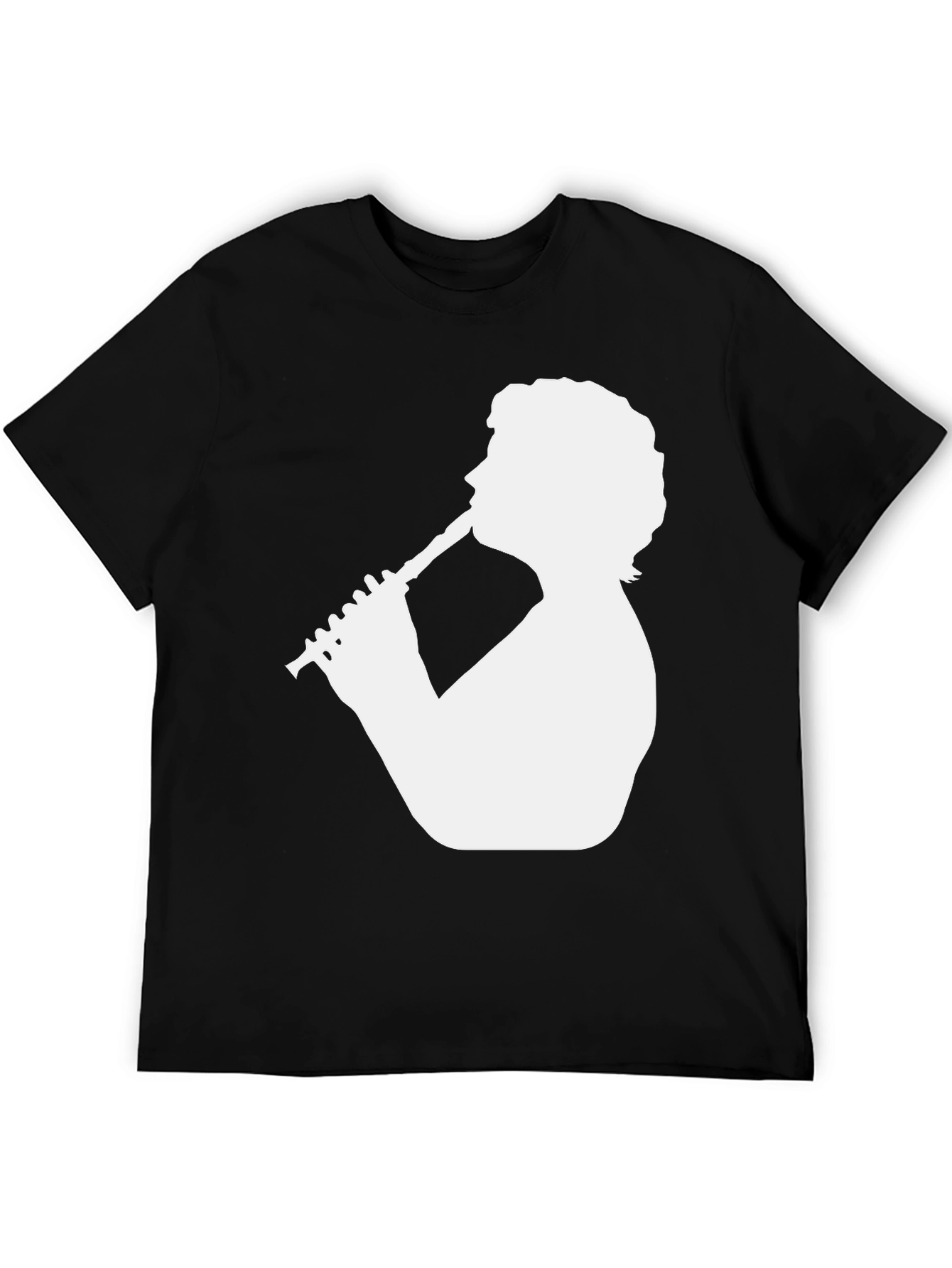 Clarinet Player Graphic Tee - Black Cotton T-Shirt