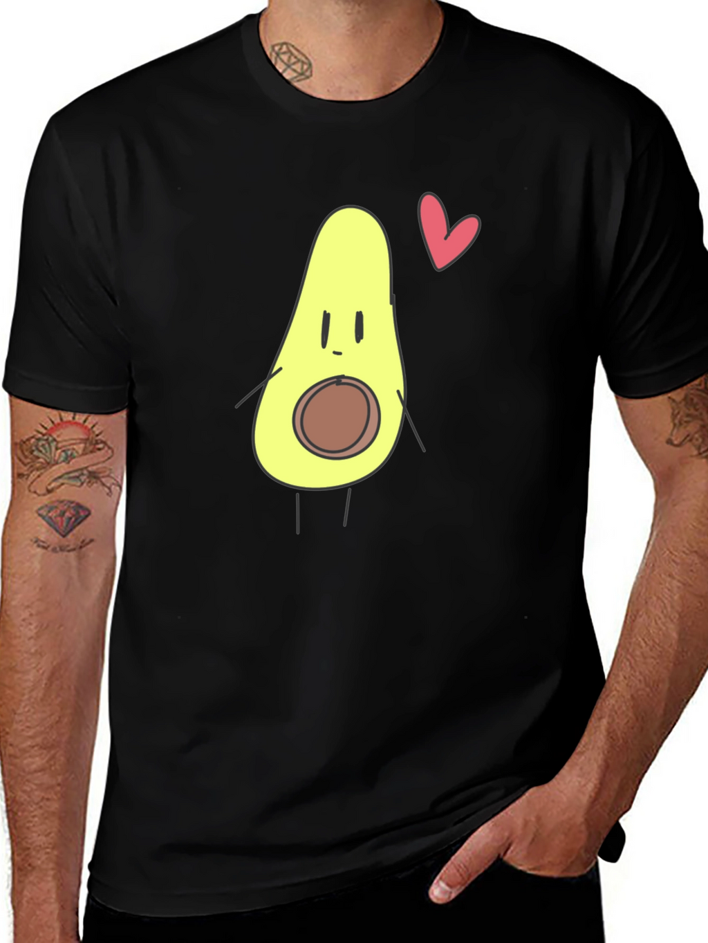 Avocado Heart Graphic Tee - Cute & Casual