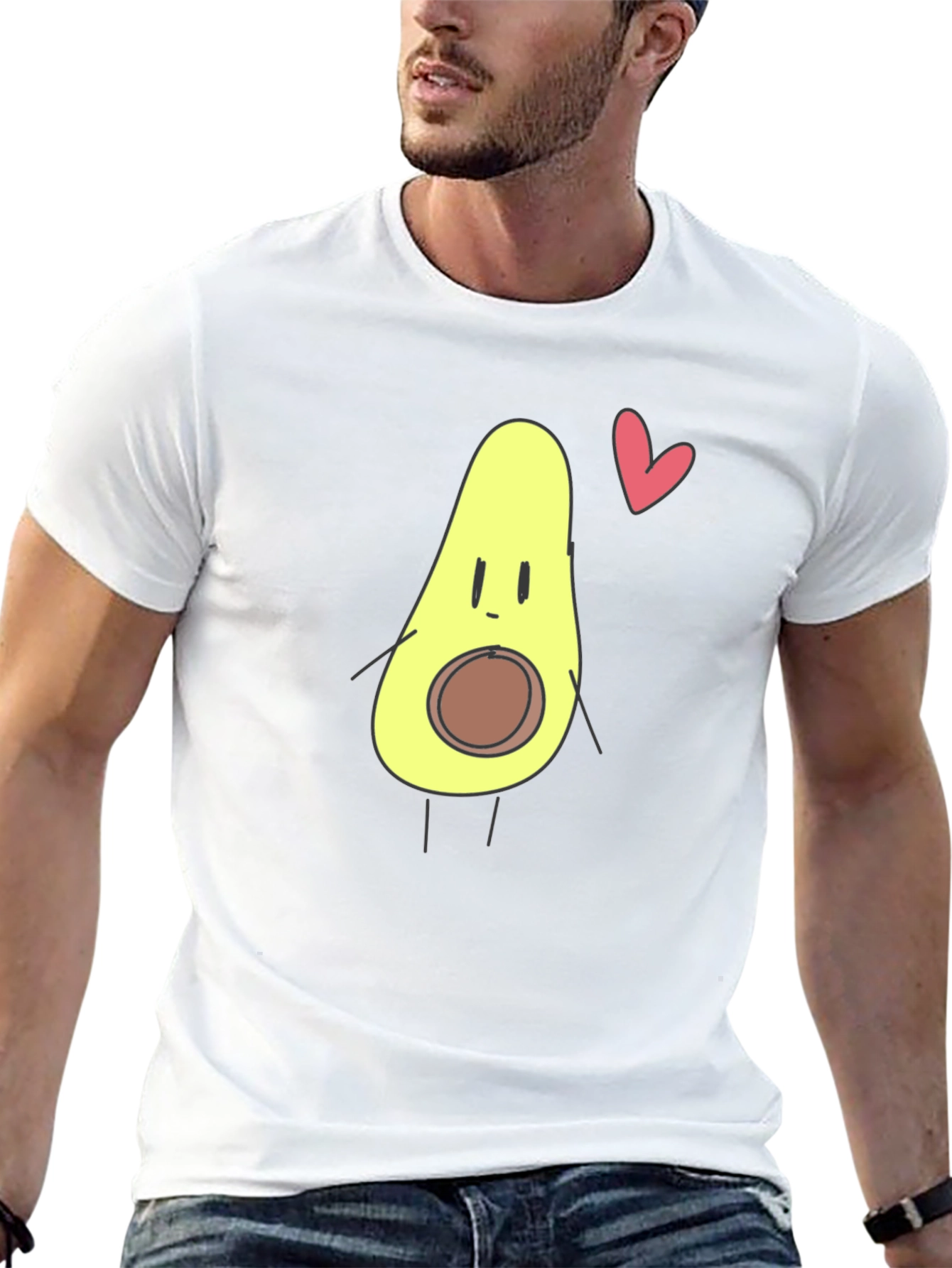 Avocado Heart Graphic Tee - Cute & Casual
