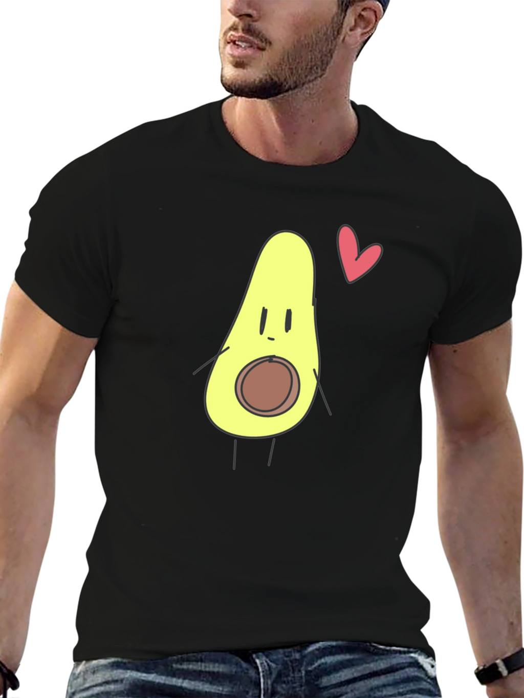 Avocado Heart Graphic Tee - Cute & Casual