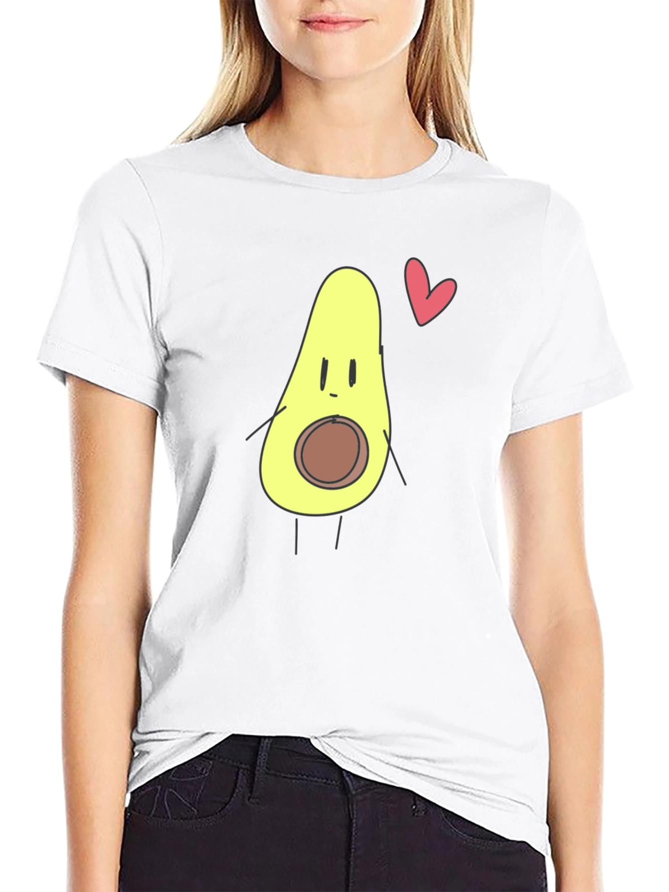 Avocado Heart Graphic Tee - Cute & Casual