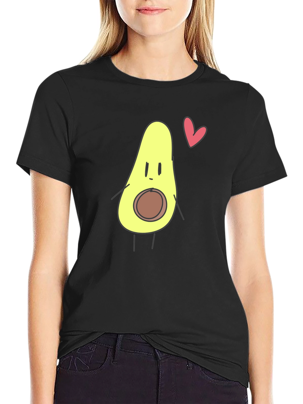 Avocado Heart Graphic Tee - Cute & Casual
