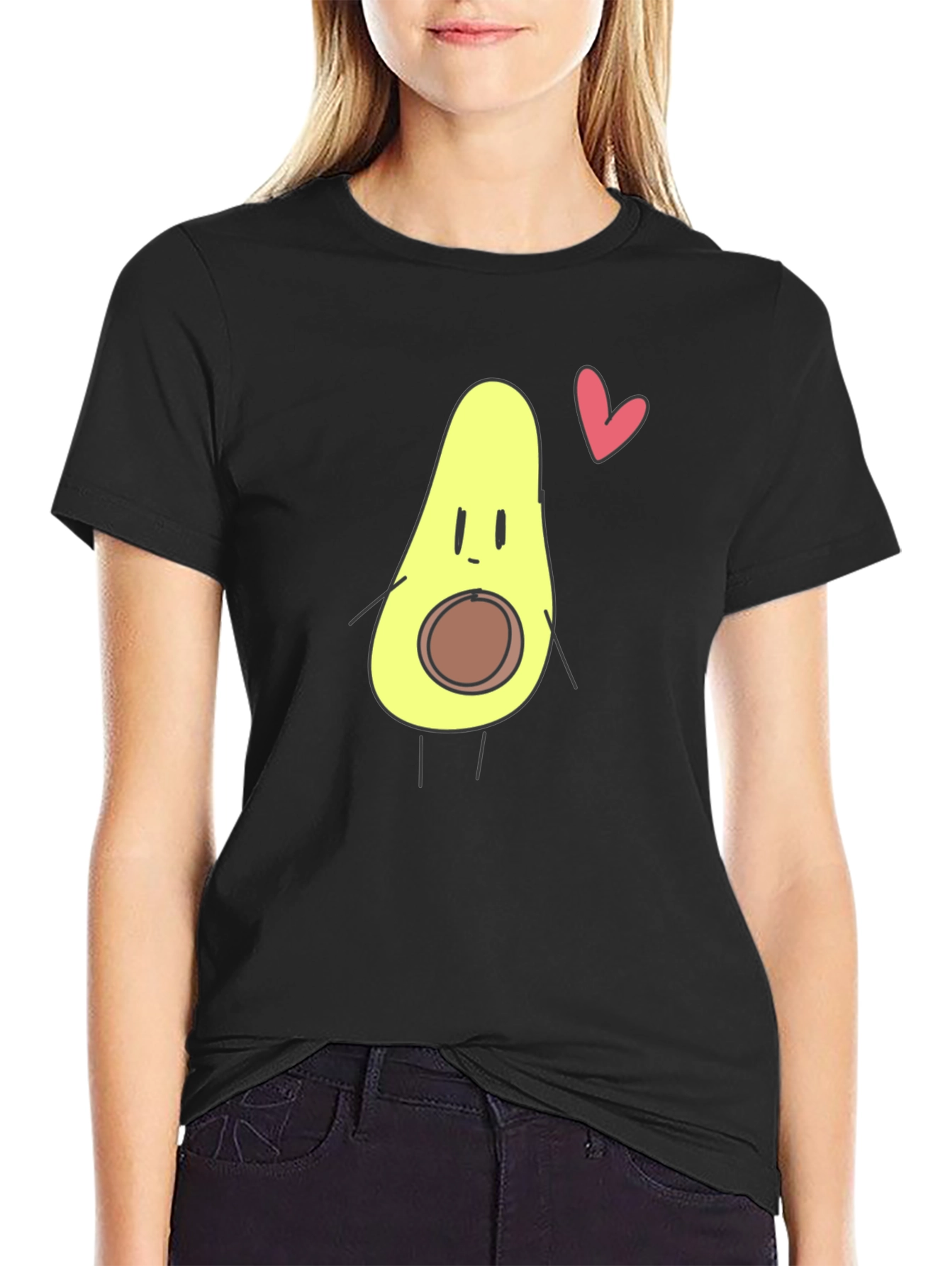 Avocado Heart Graphic Tee - Cute & Casual