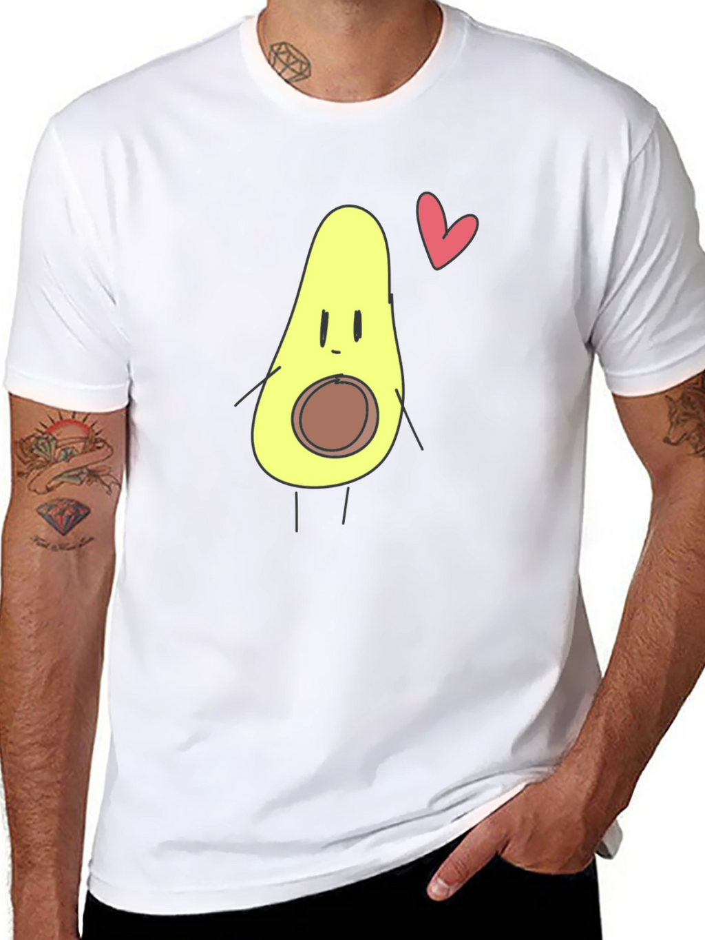 Avocado Heart Graphic Tee - Cute & Casual
