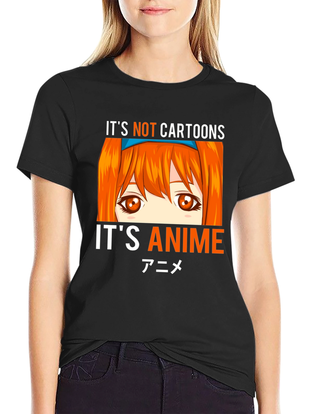 Its Not Cartoons Its Anime Black T-Shirt