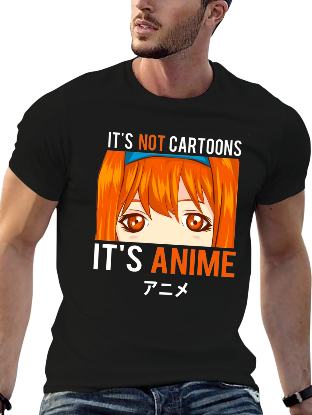 Its Not Cartoons Its Anime Black T-Shirt