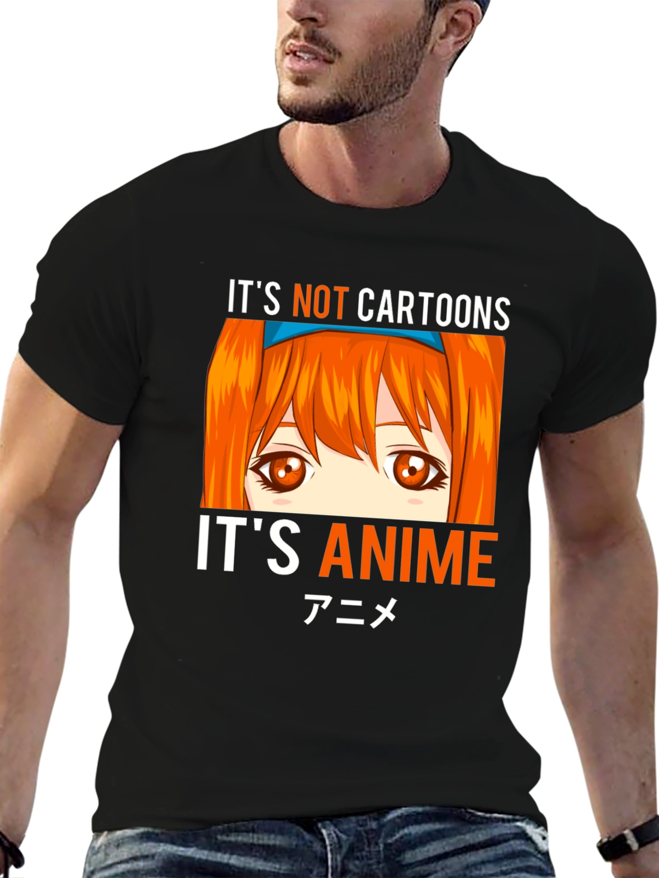 Its Not Cartoons Its Anime Black T-Shirt