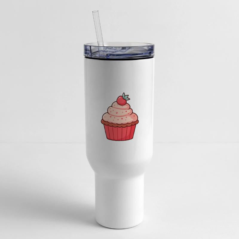 Sweet Strawberry Cupcake Illustration
