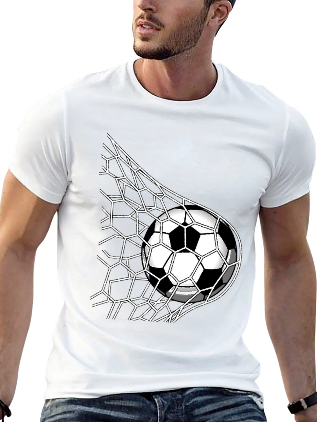 Soccer Goal T-Shirt - Black - Sporty Design
