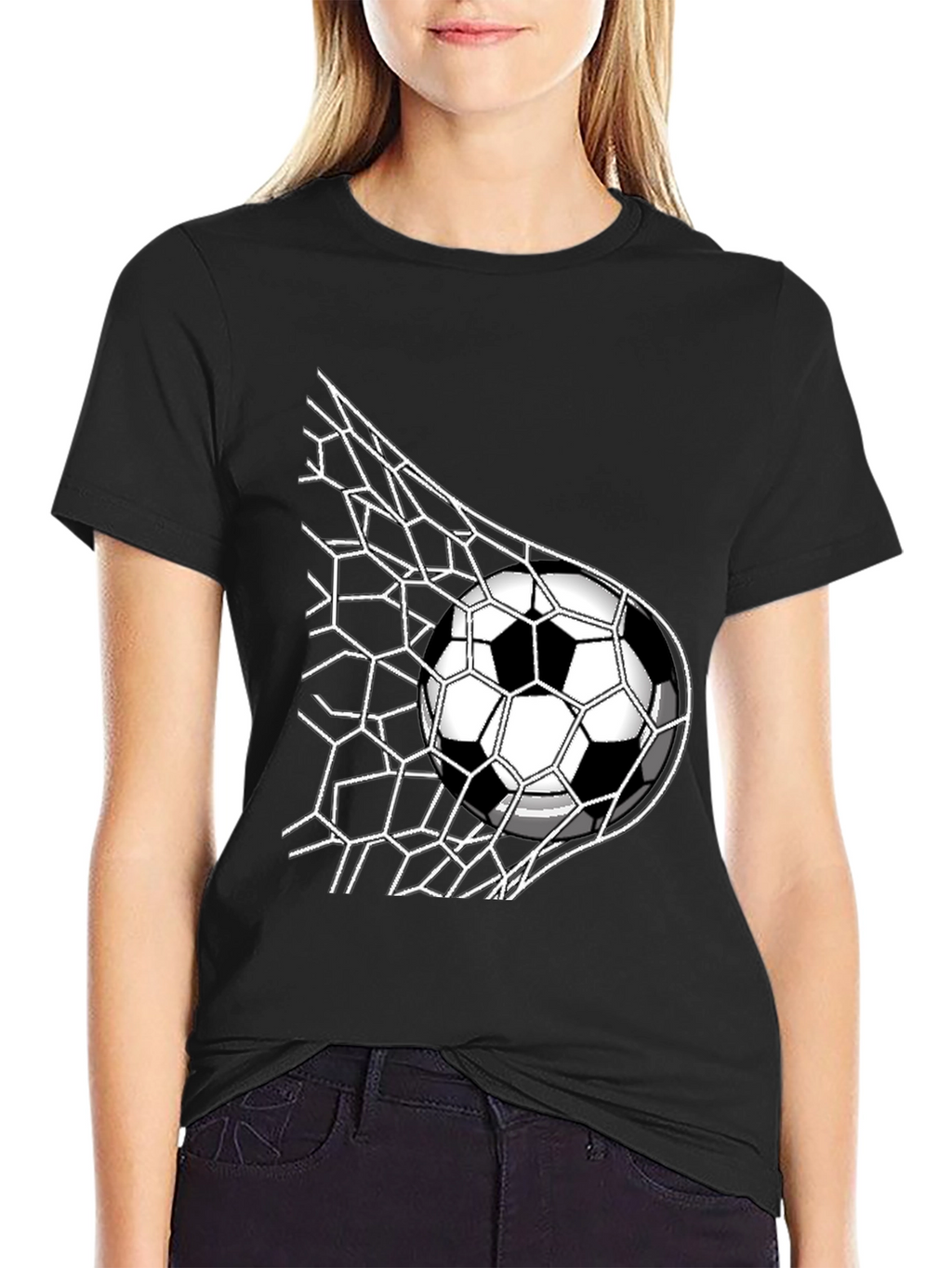 Soccer Goal T-Shirt - Black - Sporty Design
