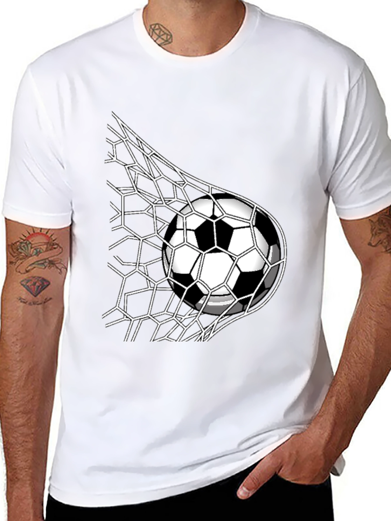 Soccer Goal T-Shirt - Black - Sporty Design