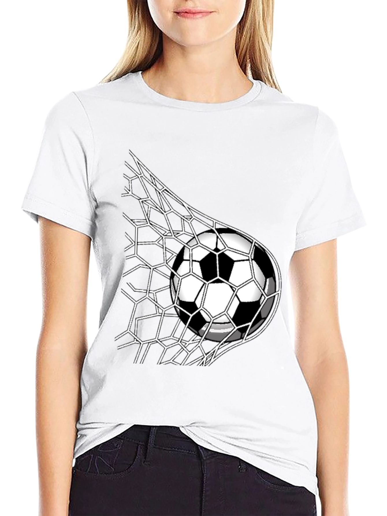 Soccer Goal T-Shirt - Black - Sporty Design