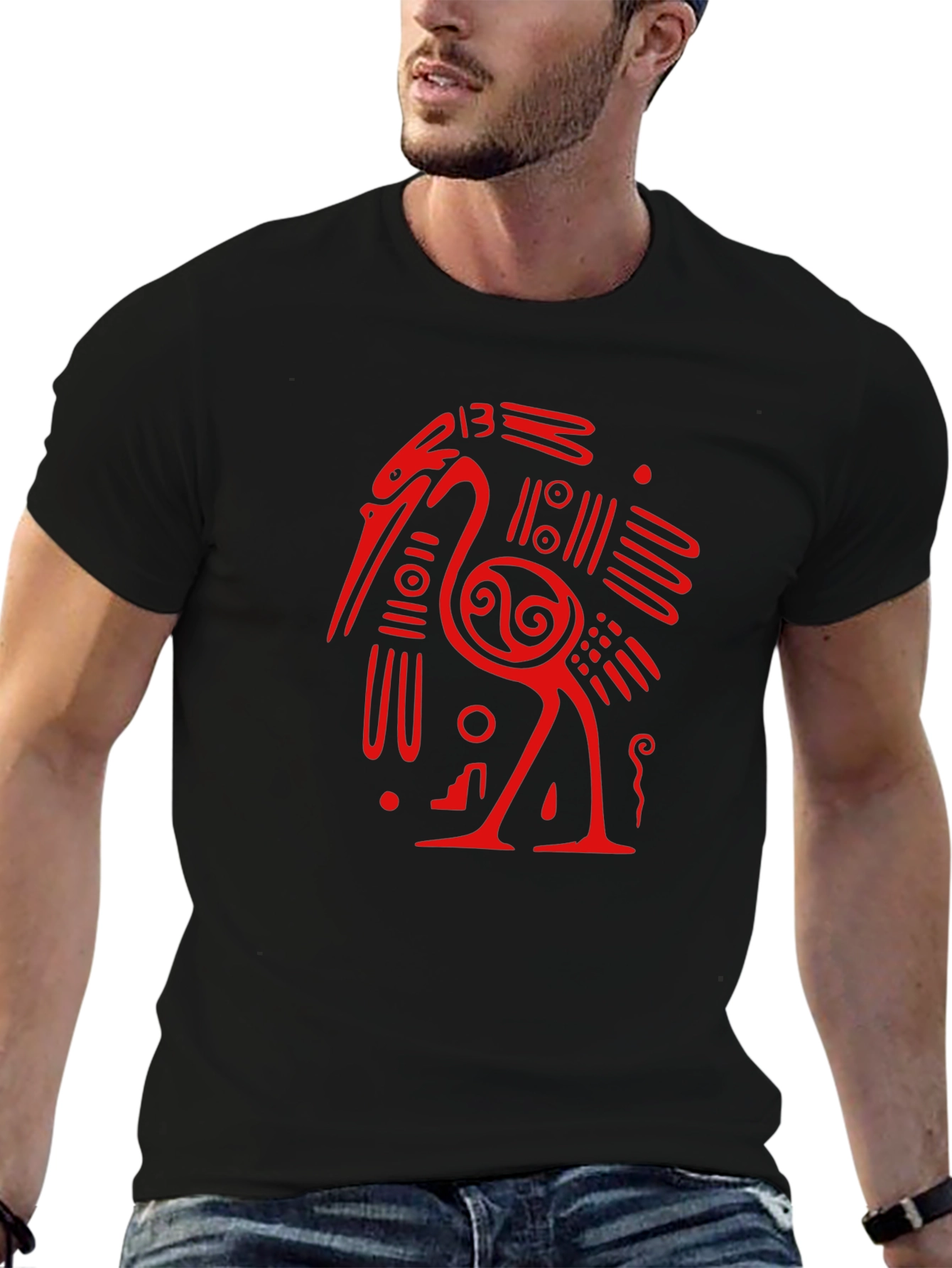 Tribal Heron Graphic Tee