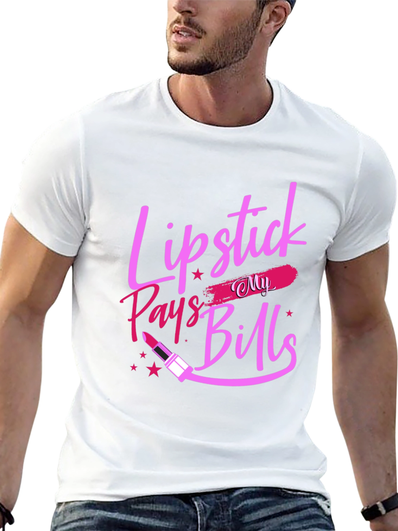 Lipstick Pays My Bills Black T-Shirt