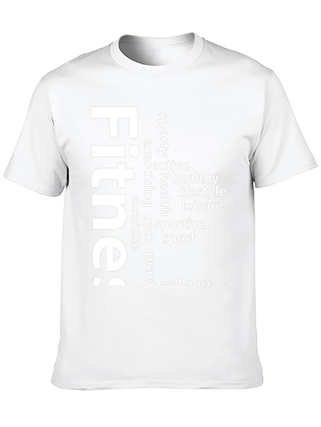 Fitness Word Art Graphic Tee - Black