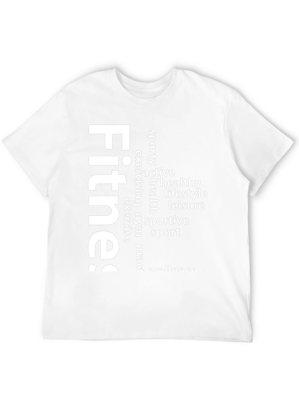 Fitness Word Art Graphic Tee - Black
