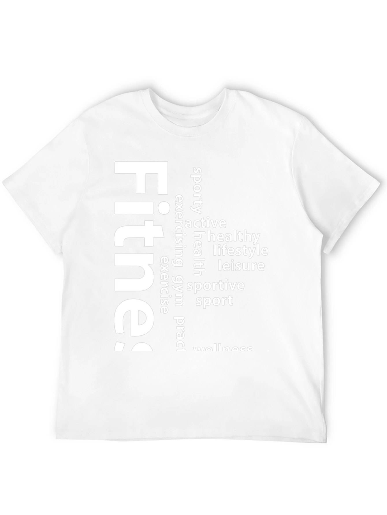 Fitness Word Art Graphic Tee - Black