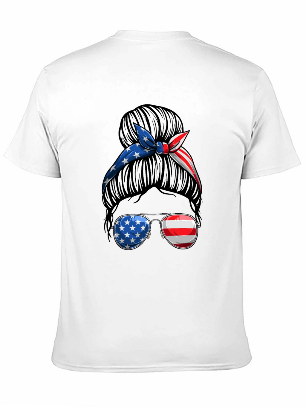 Patriotic Messy Bun T-Shirt - USA Pride