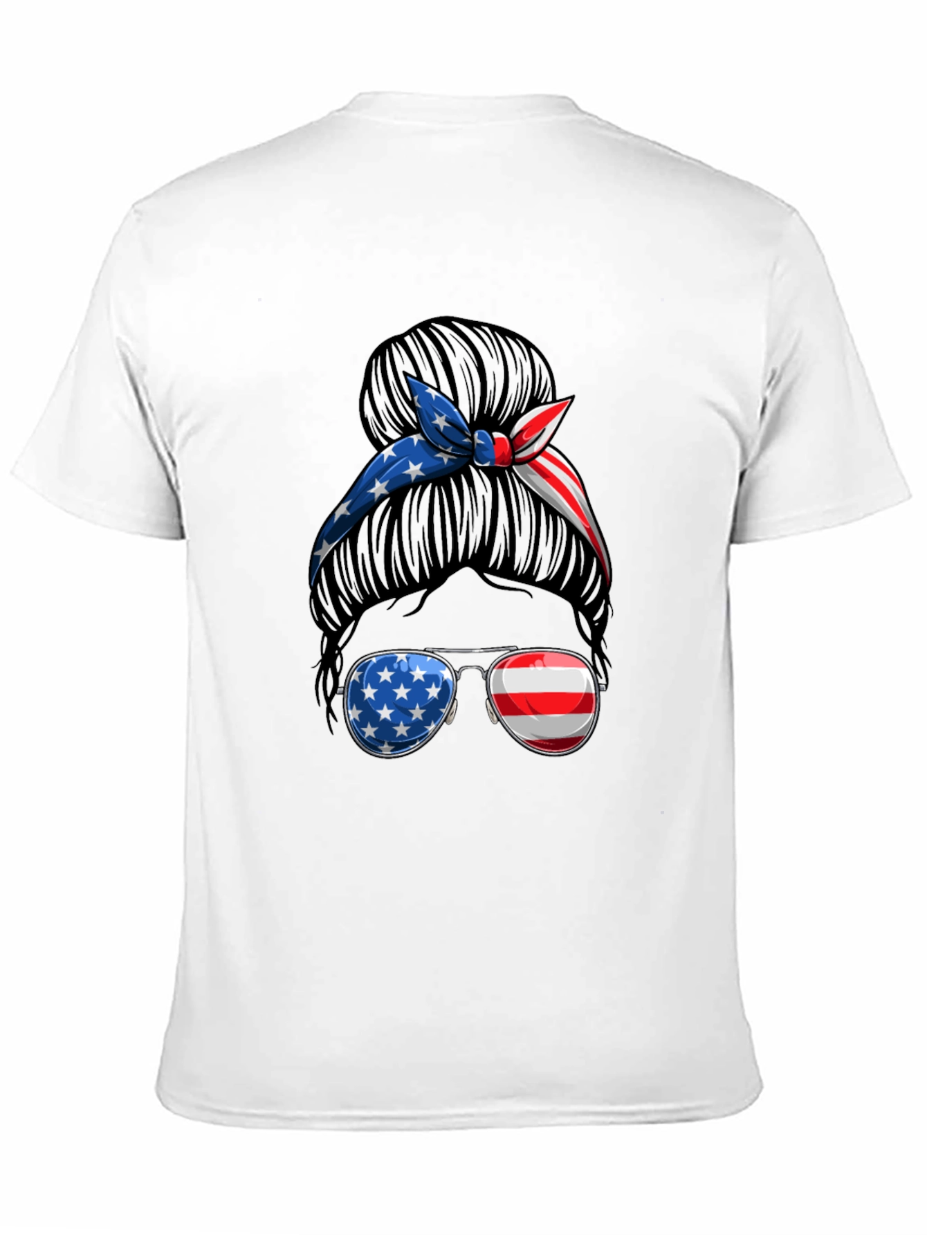 Patriotic Messy Bun T-Shirt - USA Pride