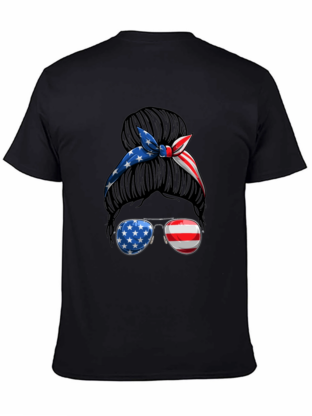 Patriotic Messy Bun T-Shirt - USA Pride