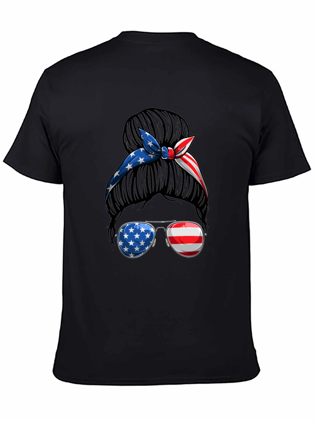 Patriotic Messy Bun T-Shirt - USA Pride