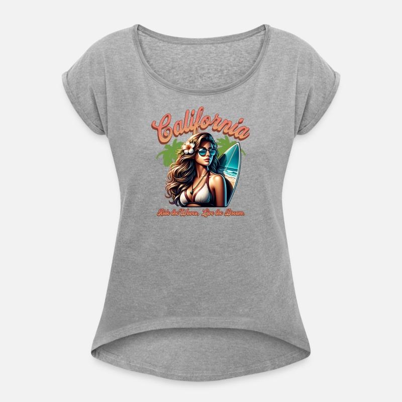 Surf Beach California T-Shirt, Ride the Waves