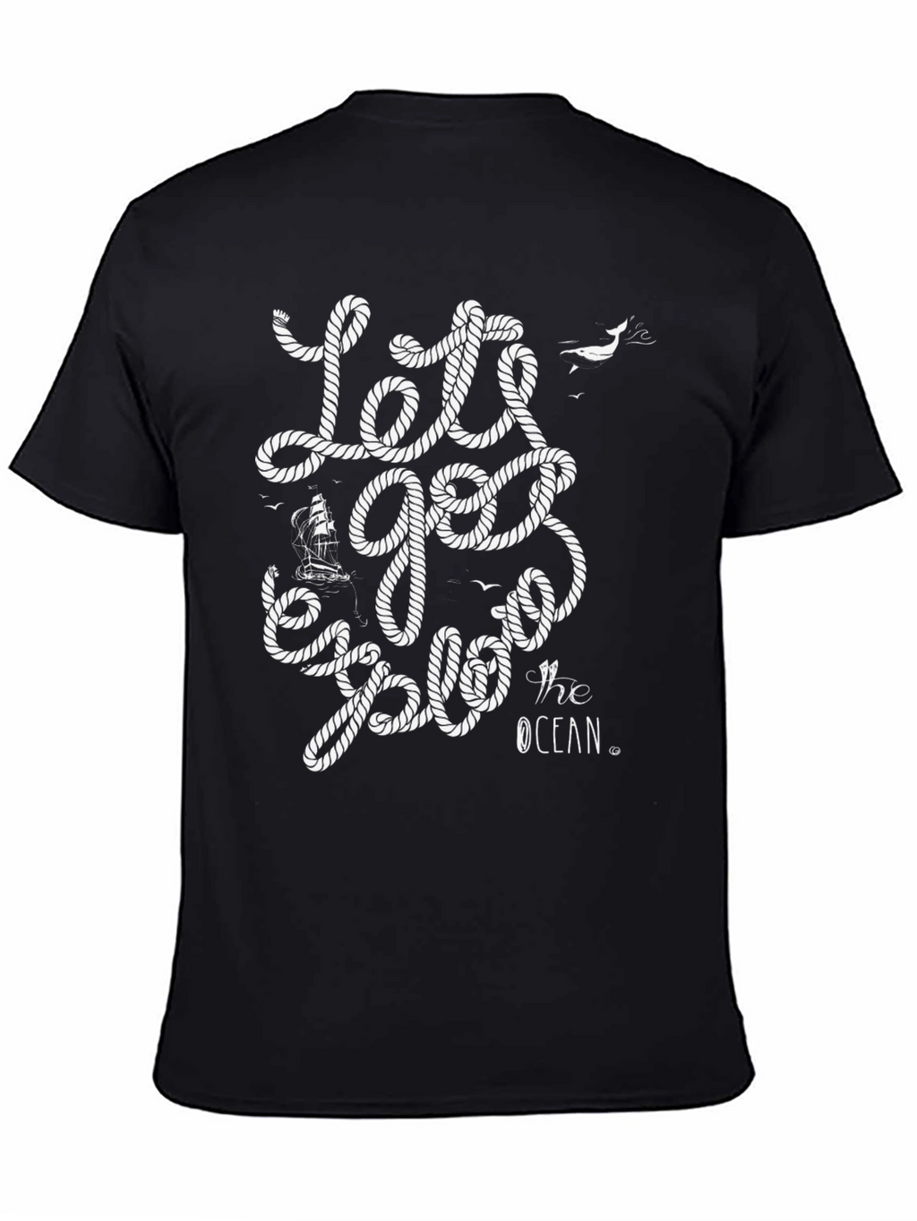 Lets Go Explore the Ocean Black Graphic Tee