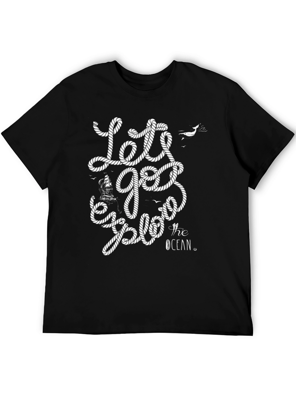 Lets Go Explore the Ocean Black Graphic Tee
