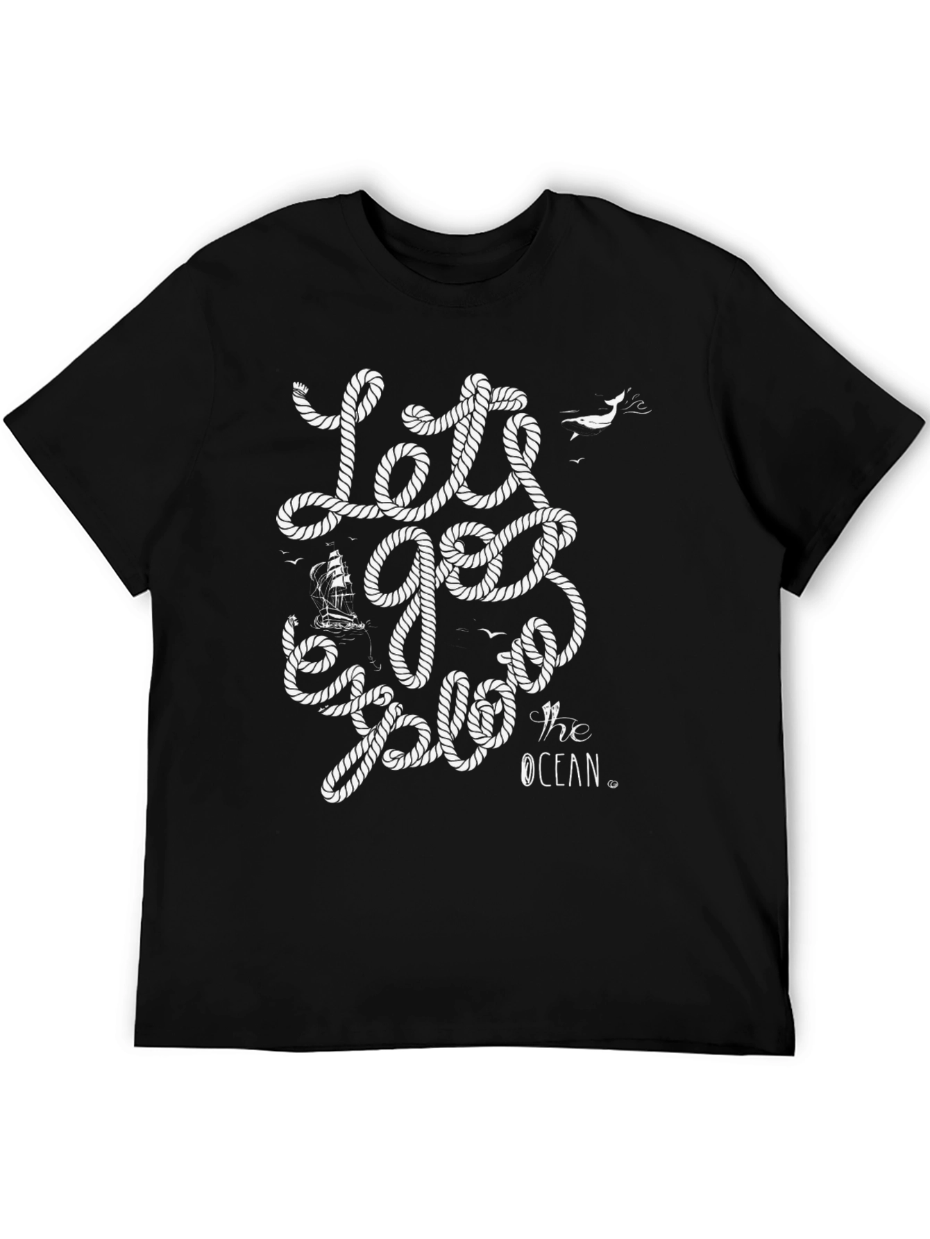 Lets Go Explore the Ocean Black Graphic Tee
