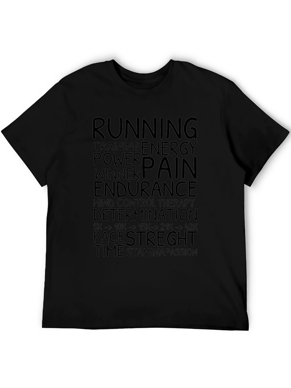 Runners Motivation Black T-Shirt