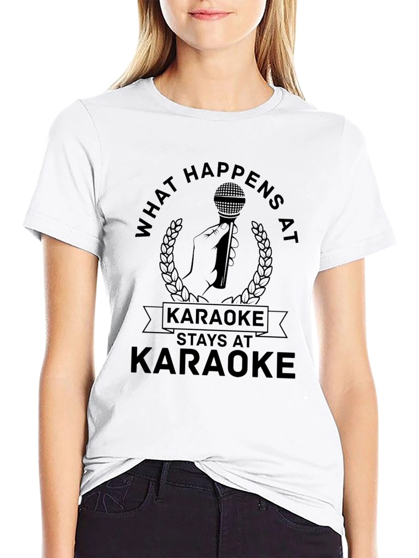 Karaoke Saying Black Graphic Tee