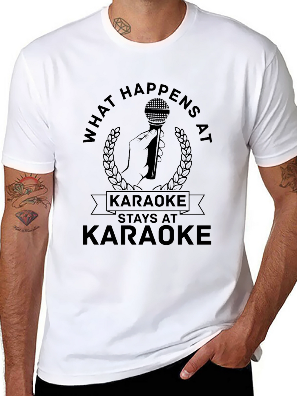 Karaoke Saying Black Graphic Tee
