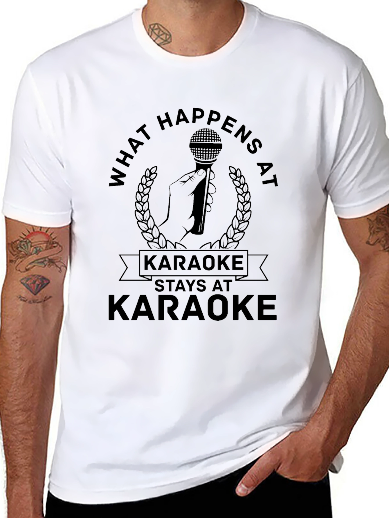 Karaoke Saying Black Graphic Tee