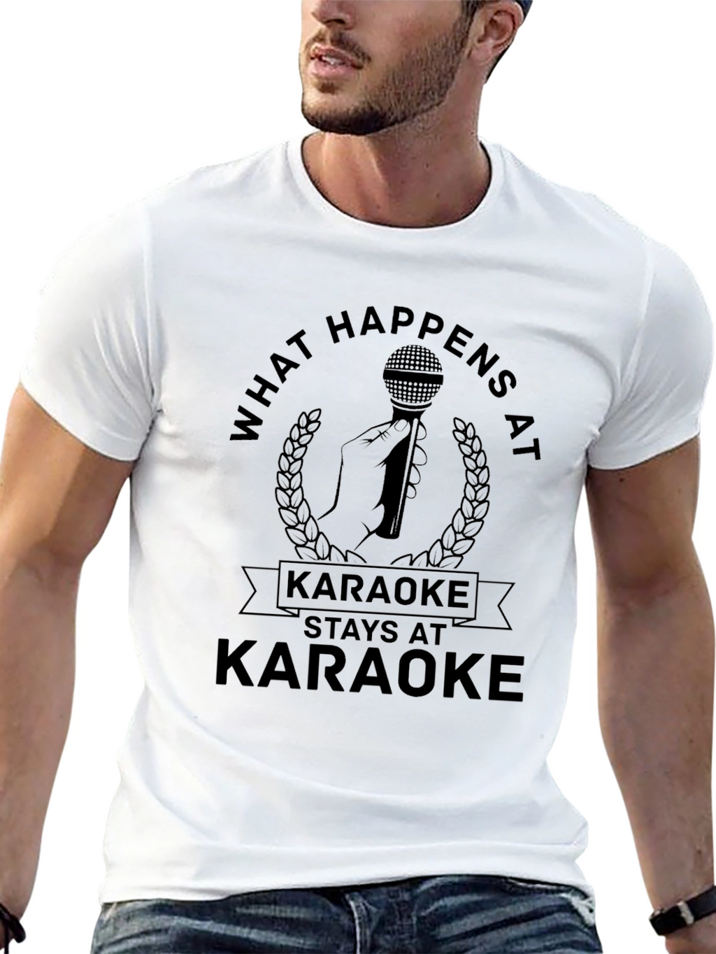 Karaoke Saying Black Graphic Tee