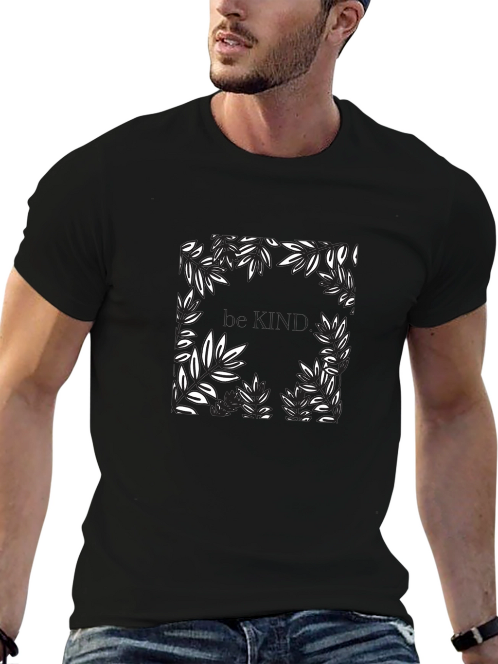 Be Kind Floral Graphic Black T-Shirt