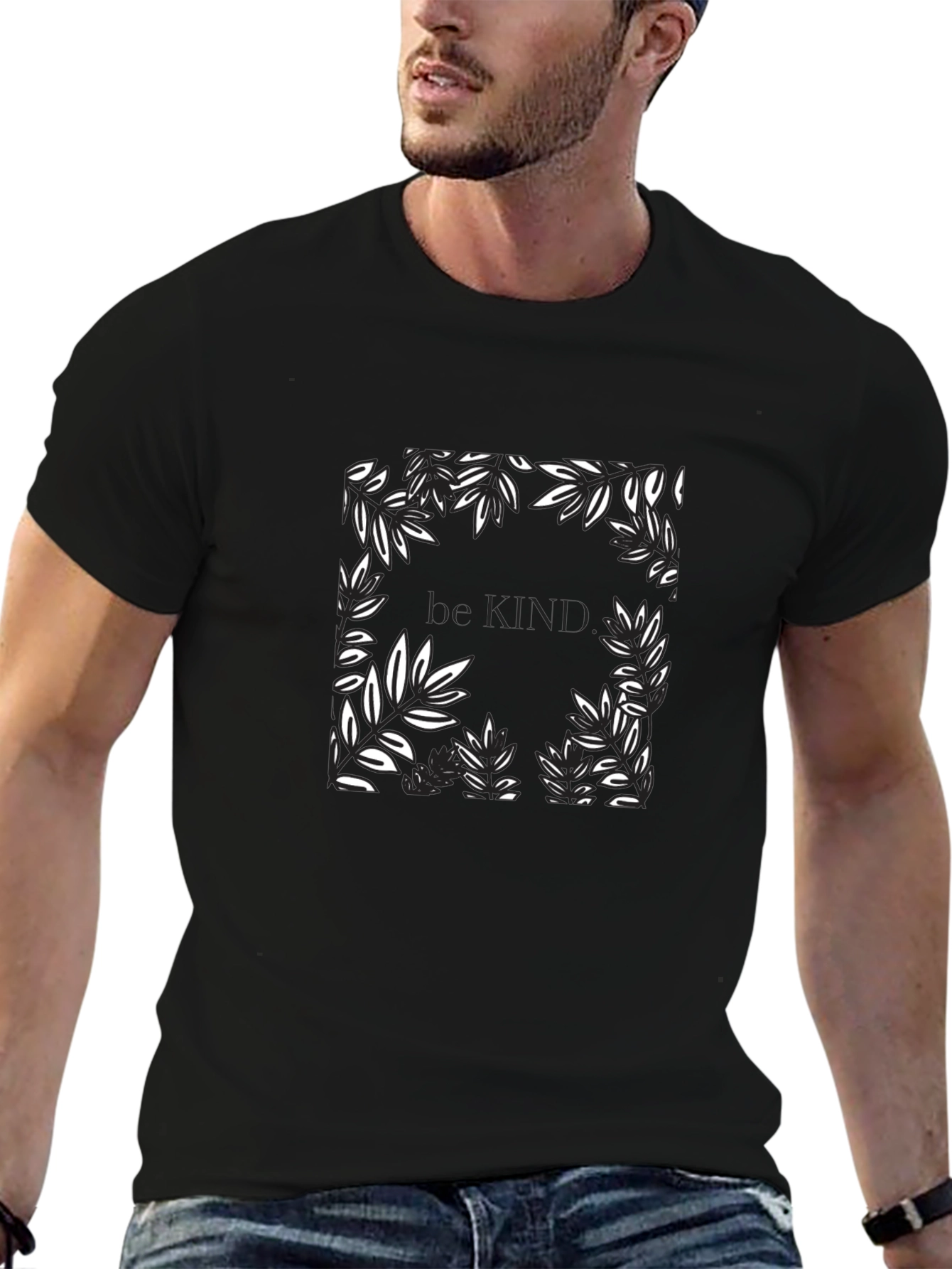 Be Kind Floral Graphic Black T-Shirt