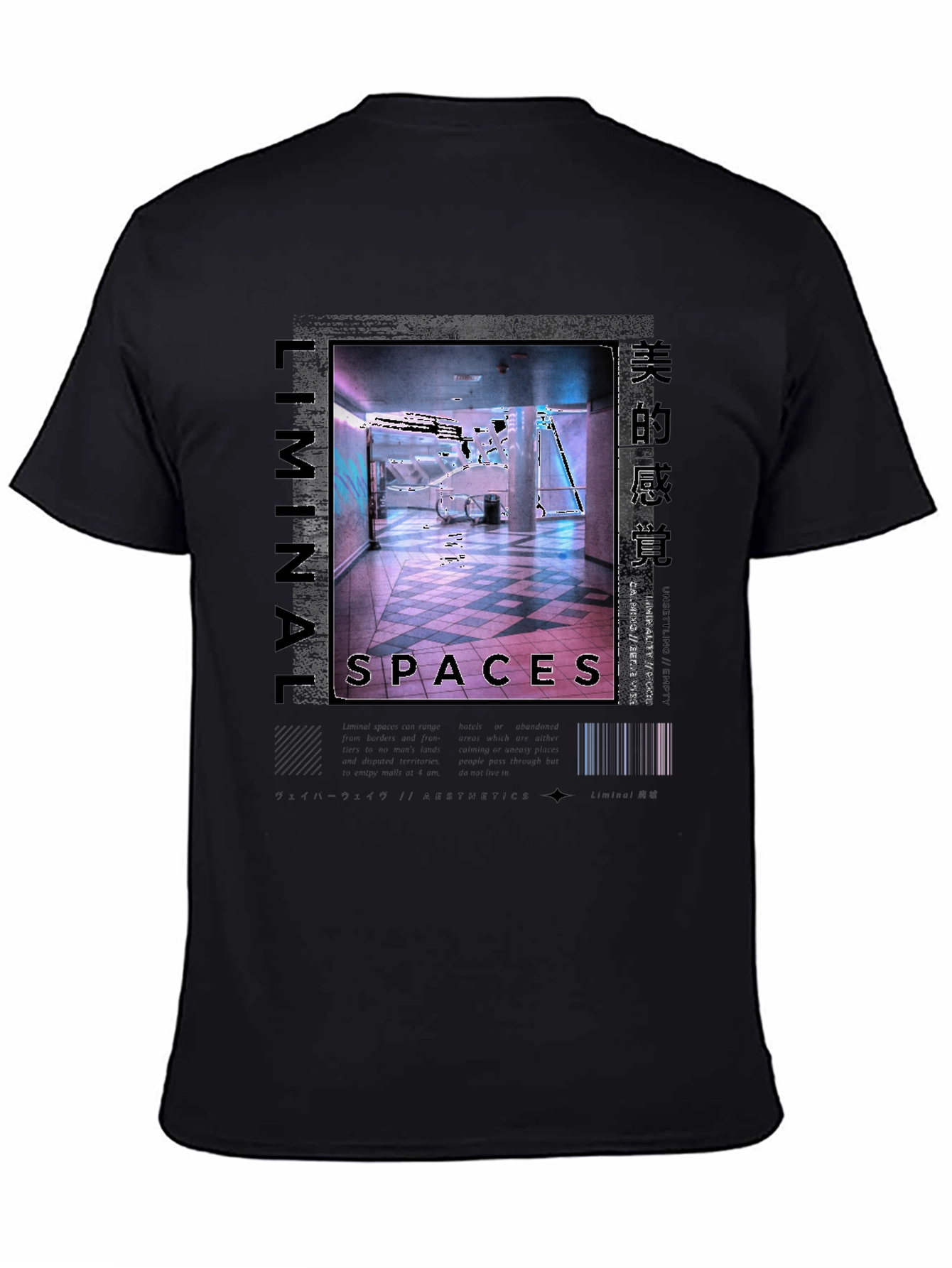 Liminal Spaces Graphic Tee - Black Urban Style
