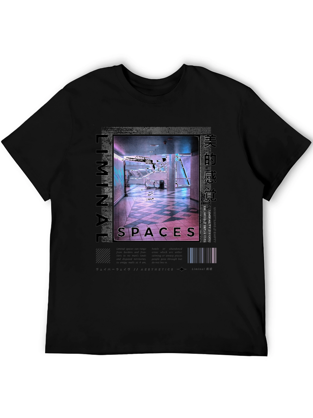 Liminal Spaces Graphic Tee - Black Urban Style
