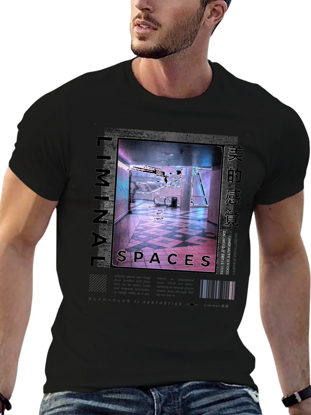 Liminal Spaces Graphic Tee - Black Urban Style
