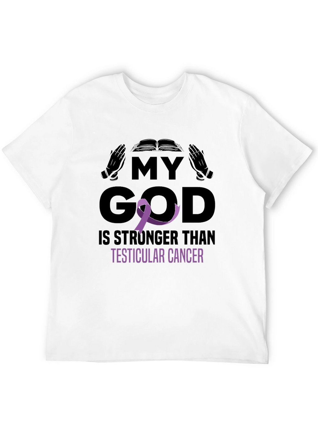 My God Stronger Than Testicular Cancer Awareness T-Shirt