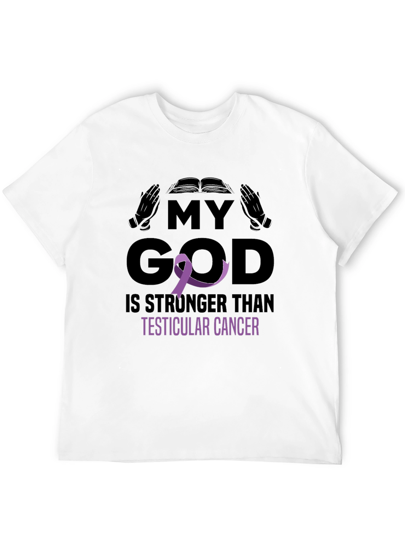 My God Stronger Than Testicular Cancer Awareness T-Shirt