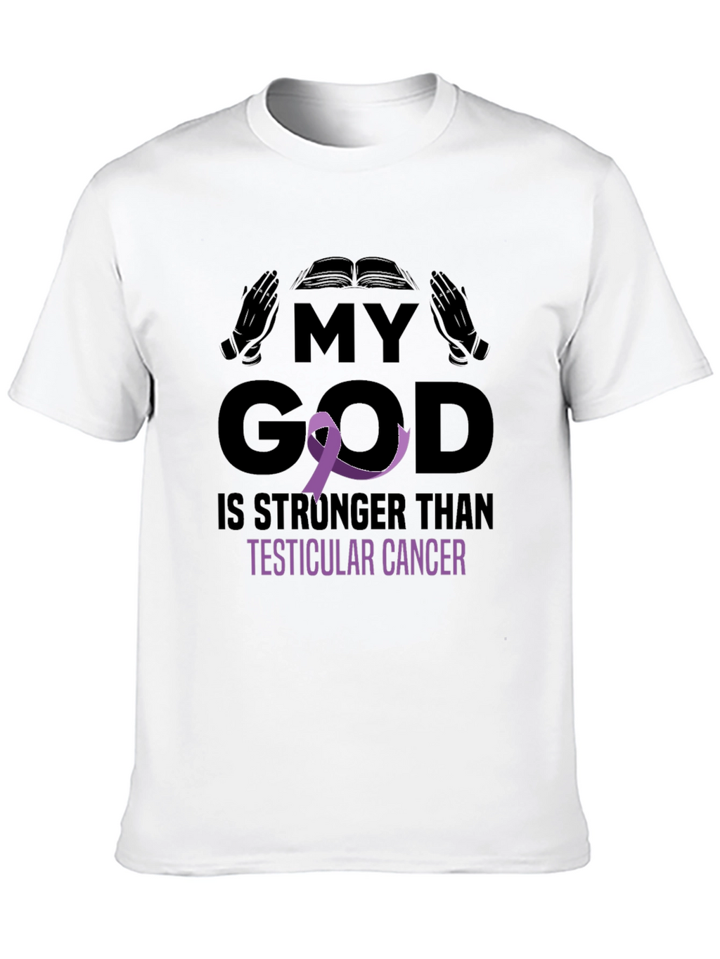 My God Stronger Than Testicular Cancer Awareness T-Shirt