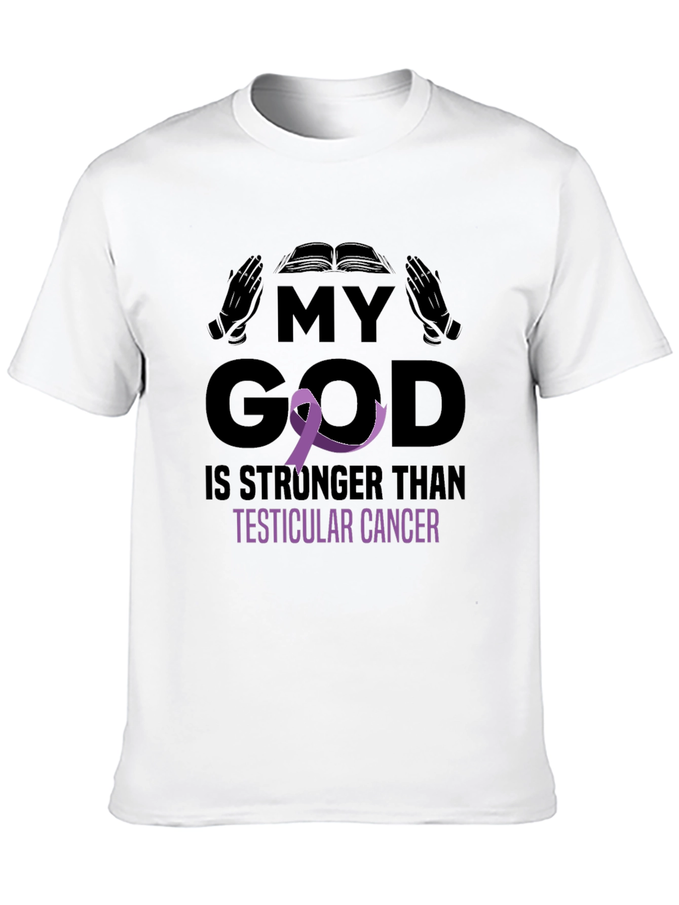 My God Stronger Than Testicular Cancer Awareness T-Shirt