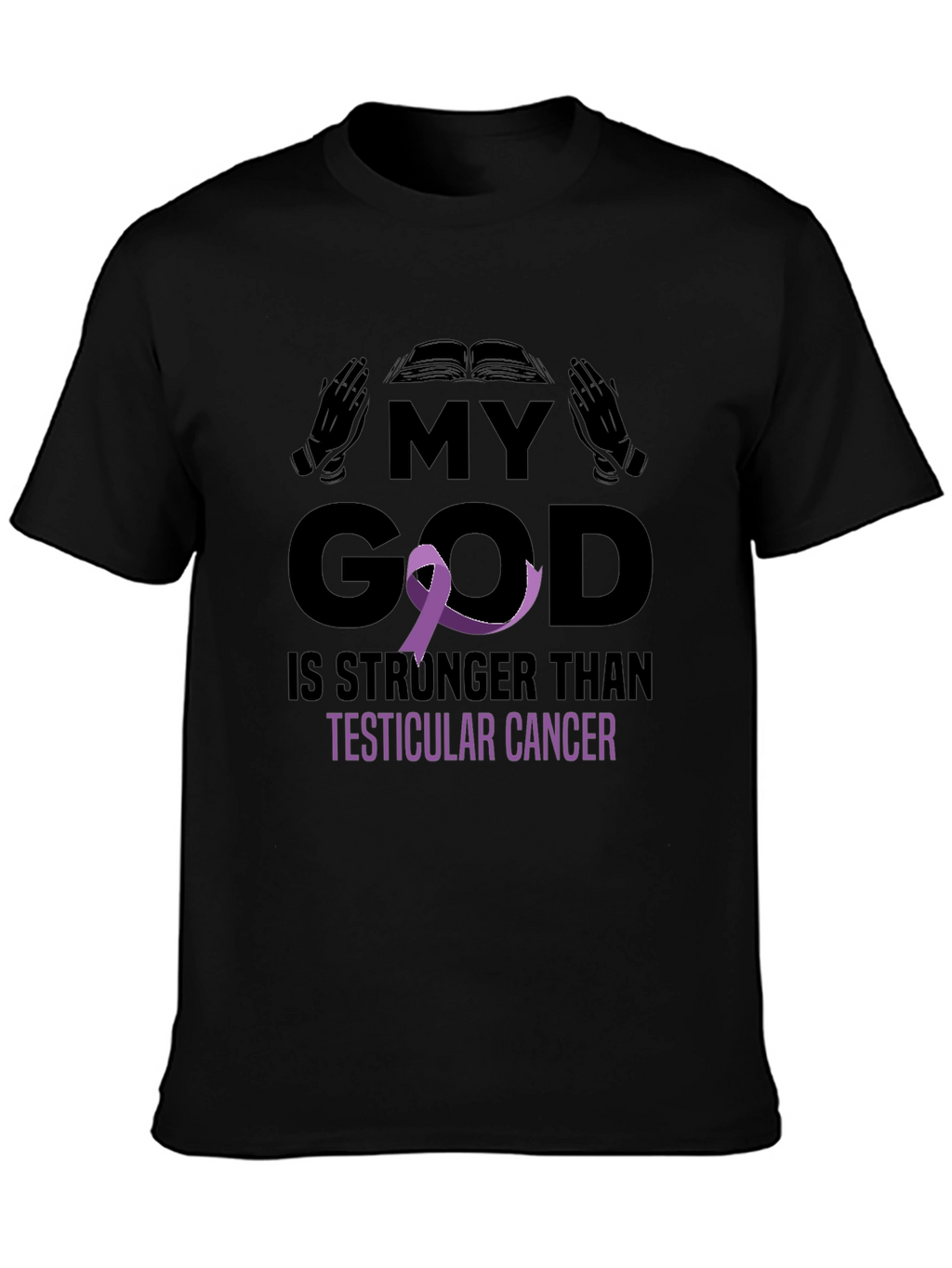 My God Stronger Than Testicular Cancer Awareness T-Shirt