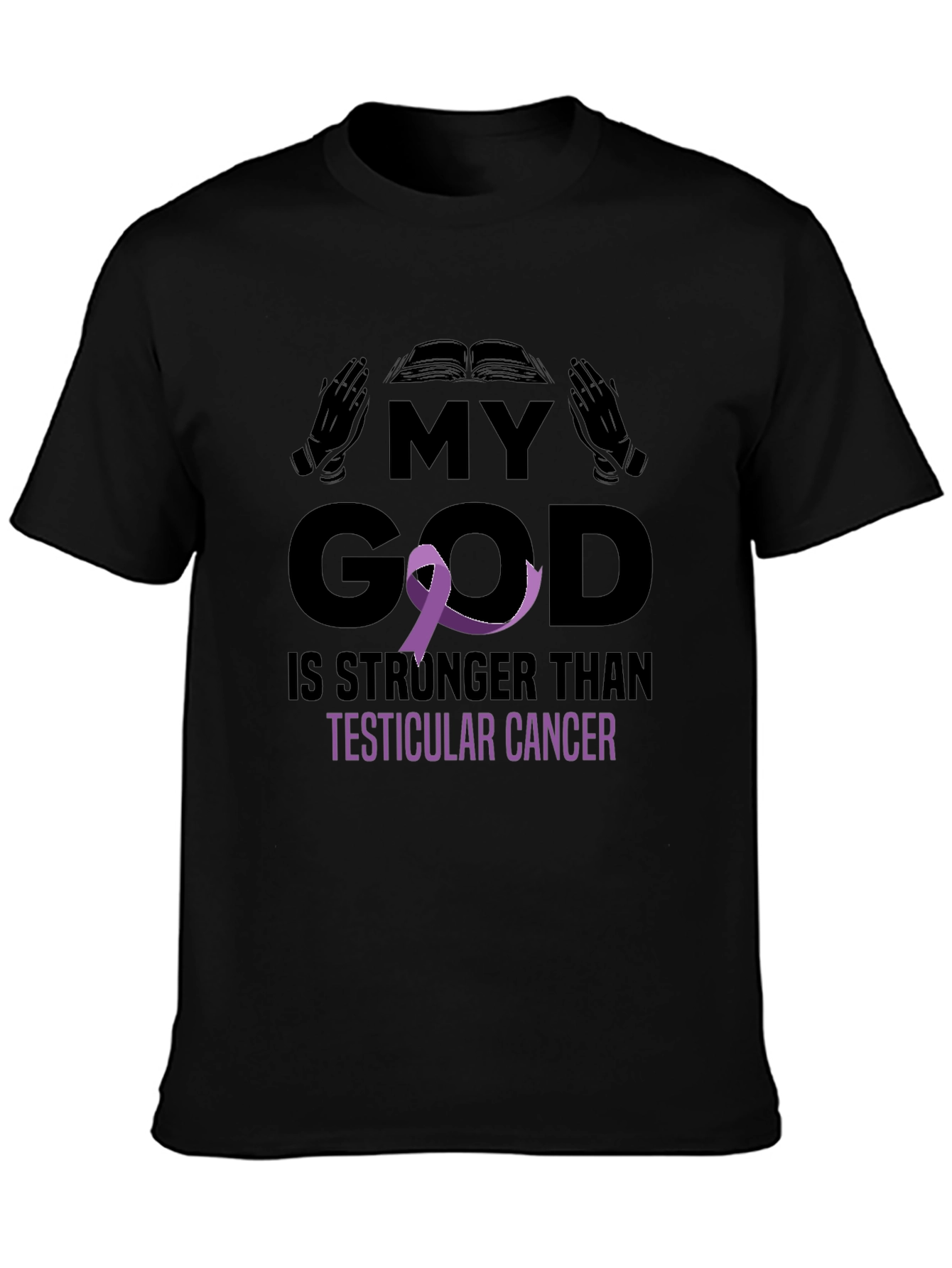 My God Stronger Than Testicular Cancer Awareness T-Shirt